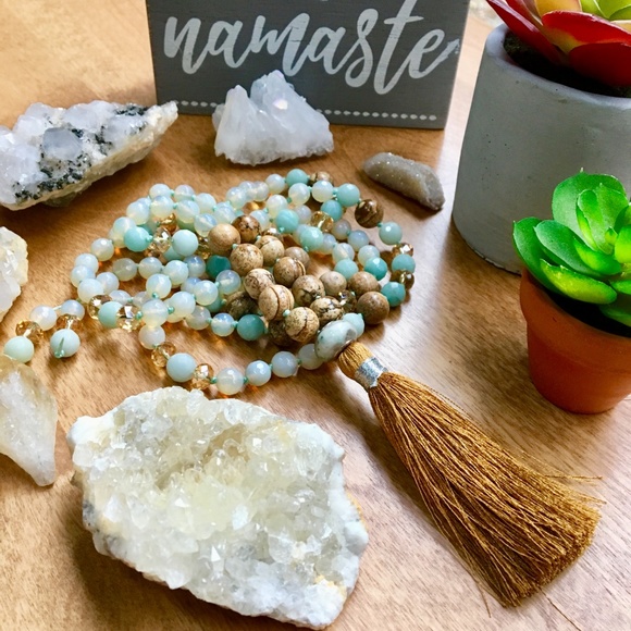 Handmade 108 Bead Mala Necklace, Yoga & Crystals - Picture 7 of 8